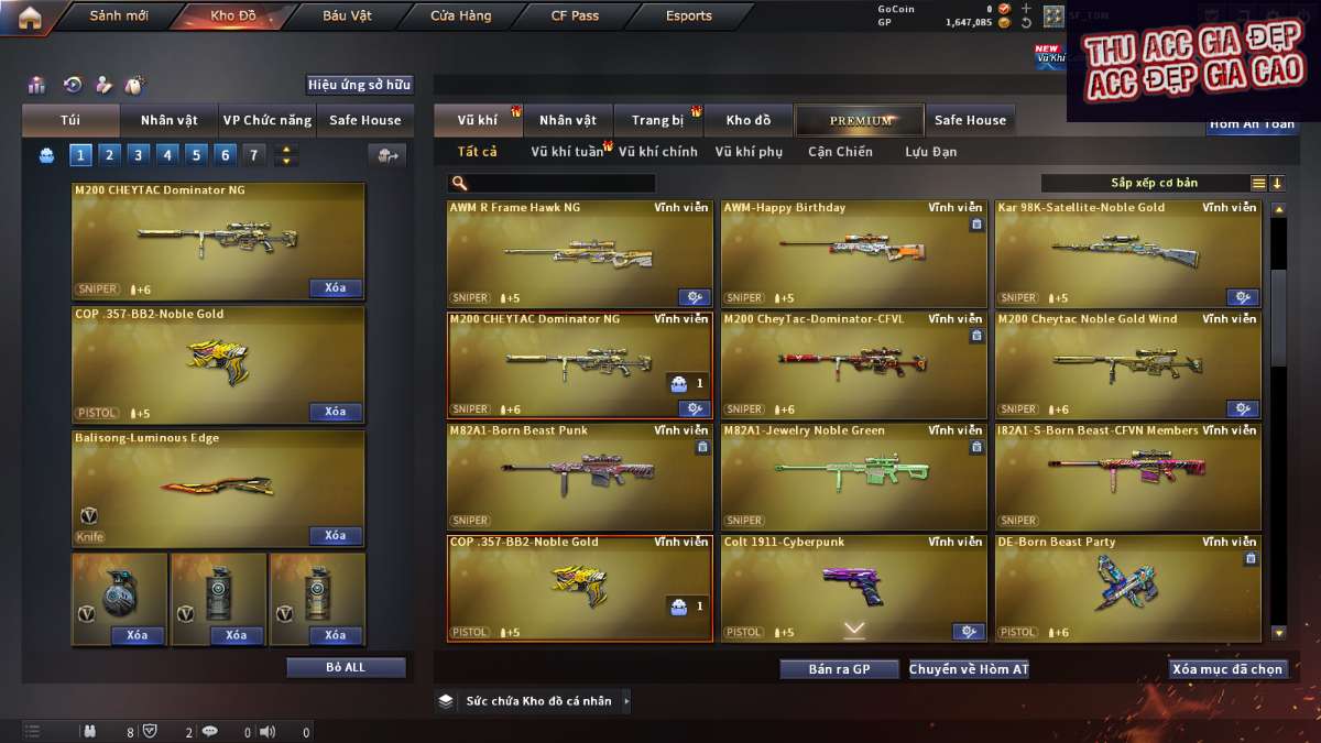 shop acc cf uy tin gia re